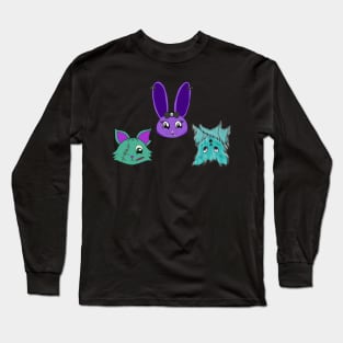 KreepyQute Cuties- 3 Spooky Animals Long Sleeve T-Shirt